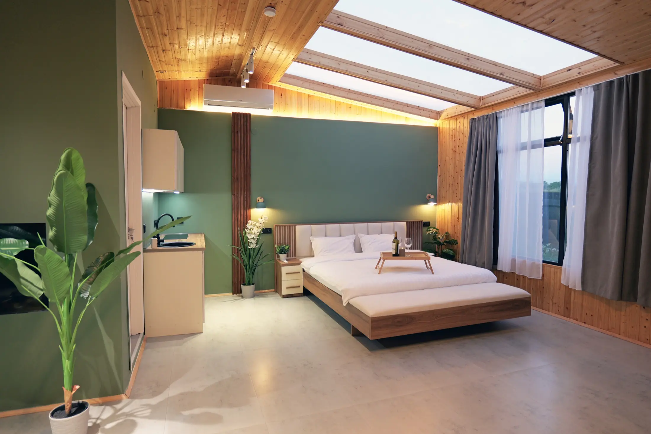 Skyview Olive Cabin interior